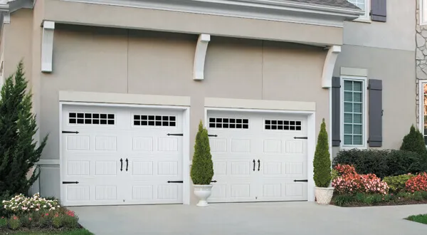 Carriage-style residential garage door installation