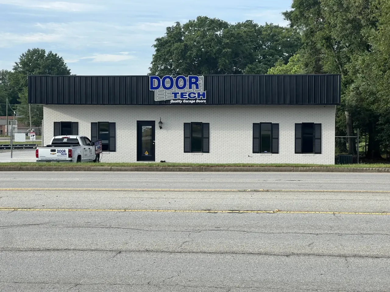 A finished Door Tech garage door installation